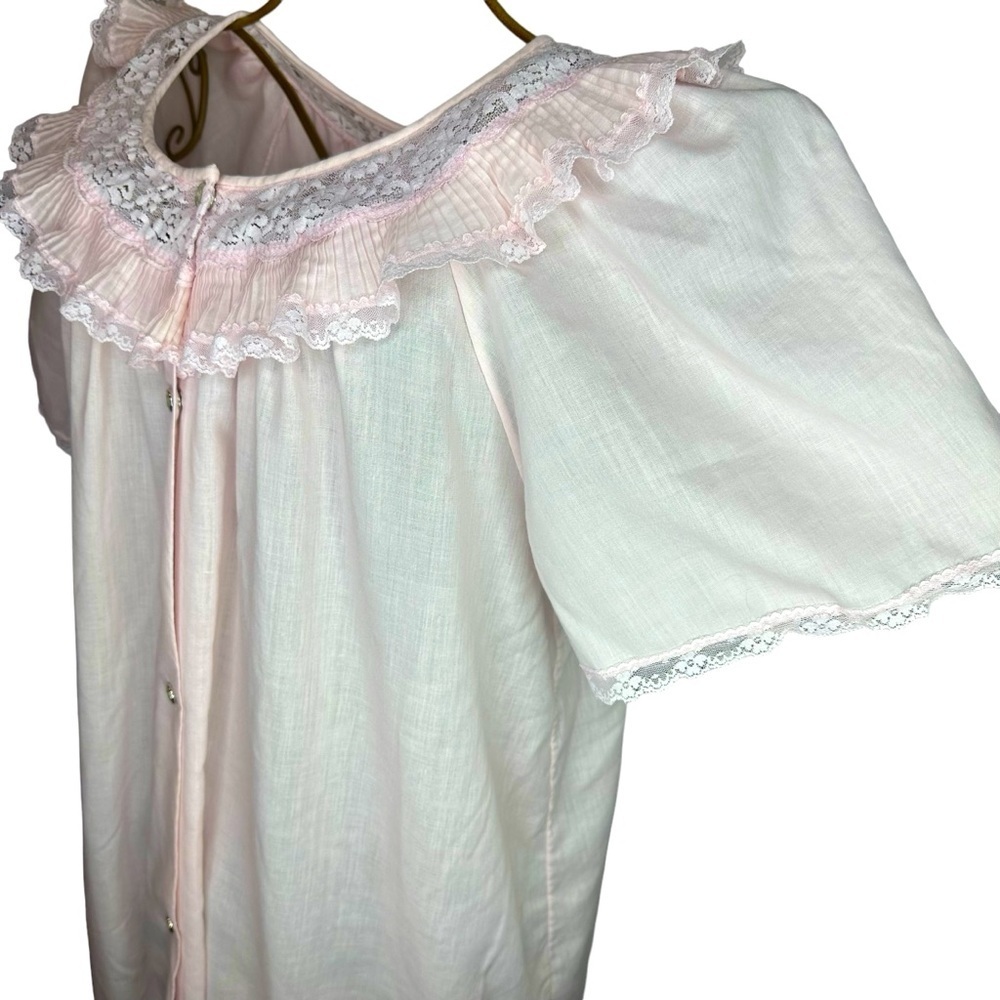 Vintage Gilead Cottagecore Lace Trim Nightgown - Women’s Size Large - Pale Pink - Picture 5 of 11